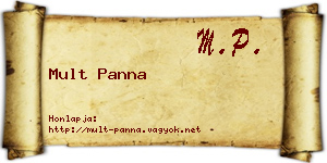 Mult Panna névjegykártya